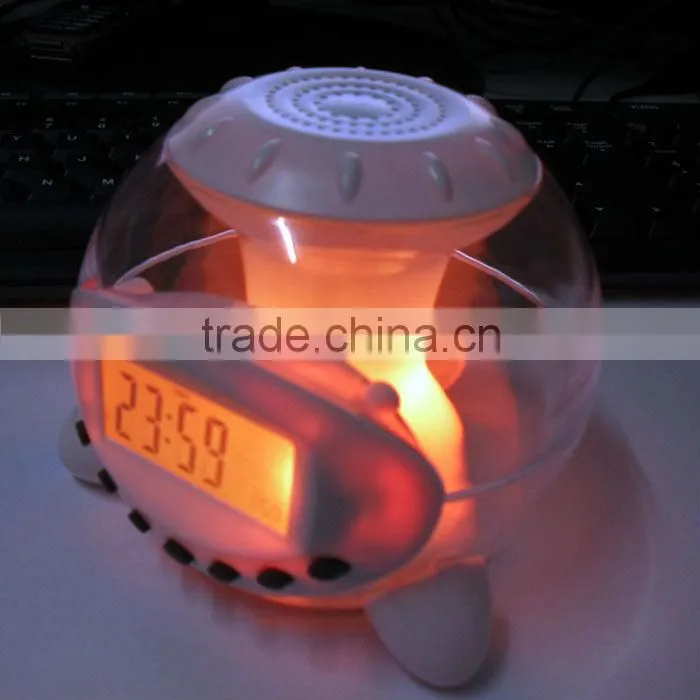 office&school promotional item gift 7 color light alarm clock with nature sound