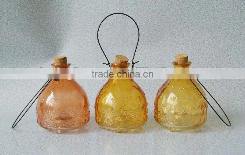 beautiful colored glass wasp catcher