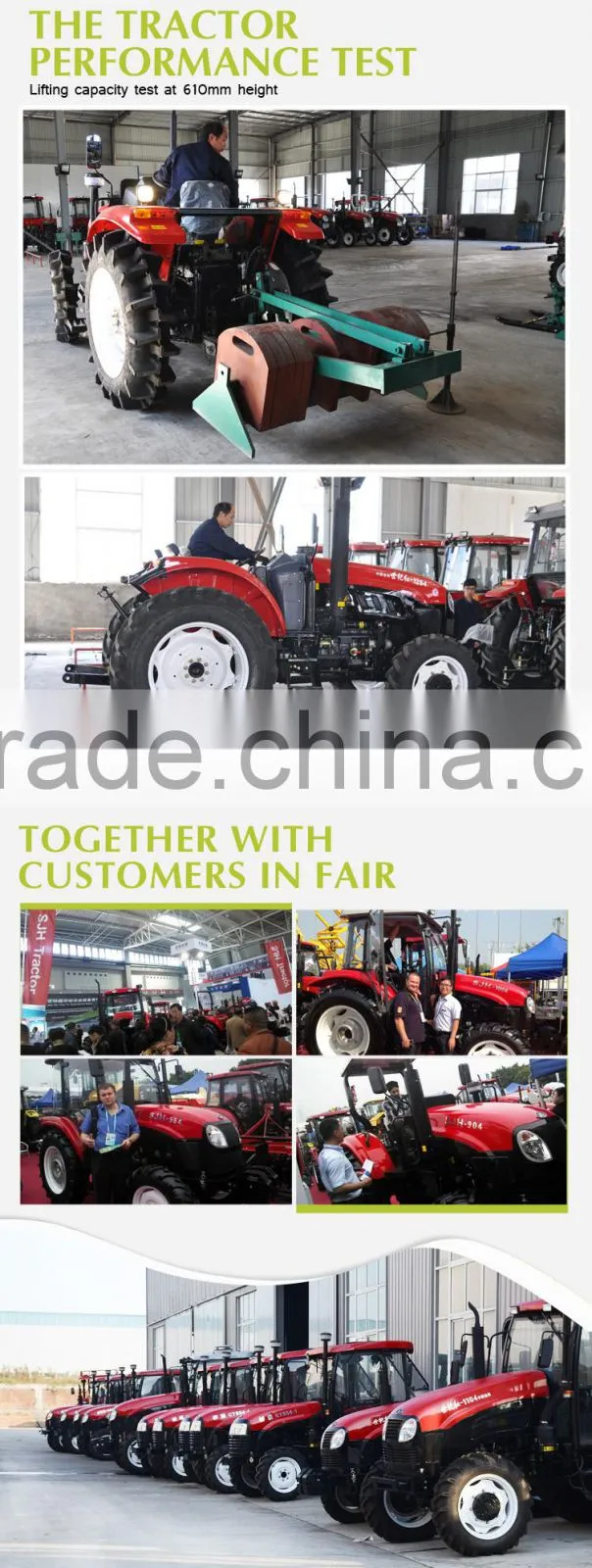 80Hp 4WD farm agriculture tractor with best service