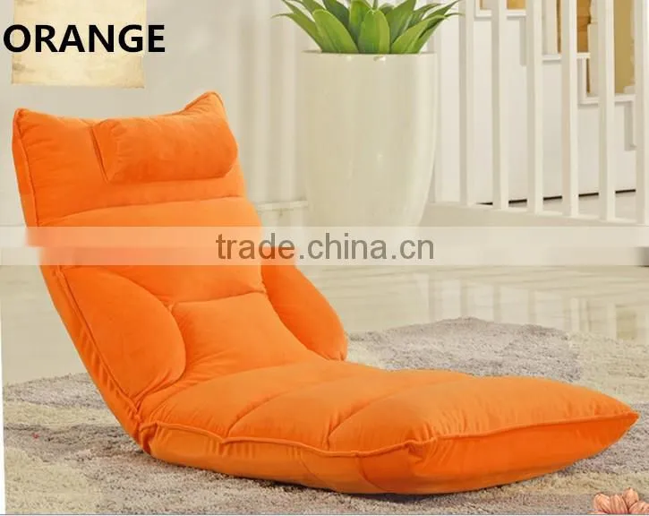 fashion suede fabric 5 grades single sofa chair, portable legless folding chair sofa, leisure modern floor sofa seating