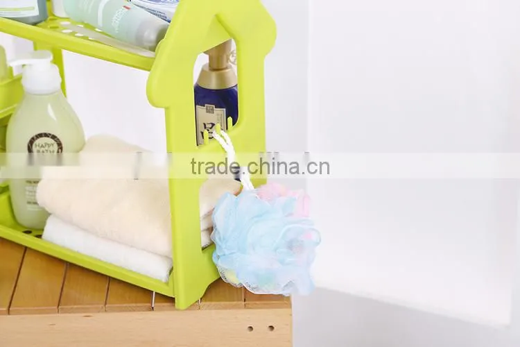 2-Shelf Shelving Unit Plastic Bathroom Shelf with two layers Organizer