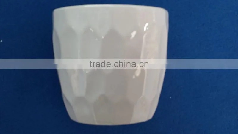 Glazed Ceramic Flower Pot With Saucers