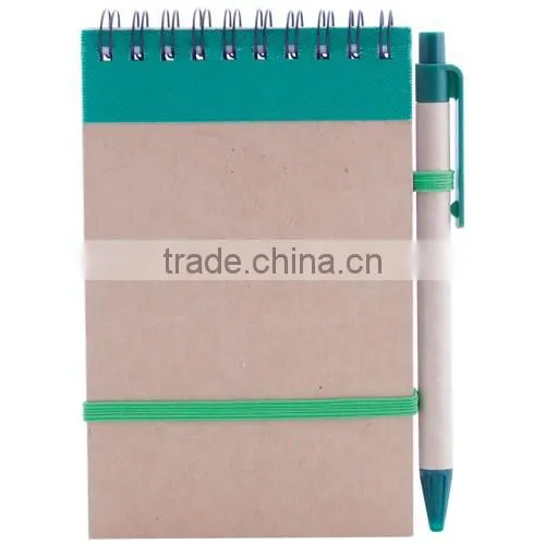 recycled ecofriendly block-notes with ballpen 65pages