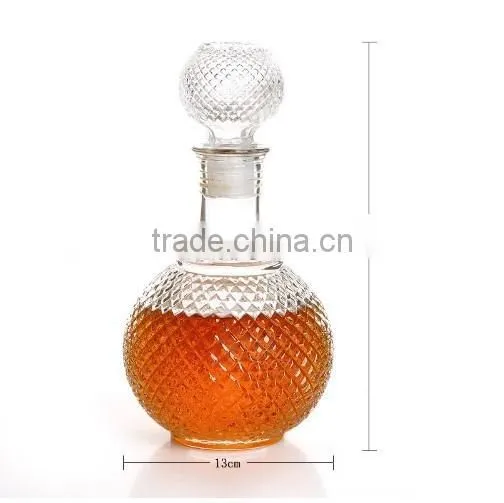 Wholesale 1000ml Round Sphere Wine Glass Bottle Whisky Glass Bottle With Glass Stopper