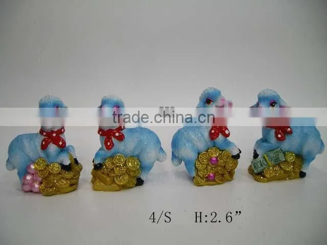 resin sheep for Russia new year ornaments