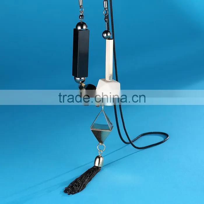 geometric necklace assorted irregular pattern beads chain necklace chain tassel long sweater necklace