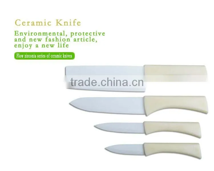 4 Pieces ABS Handle Zirconia Ceramic Knife with White Blade