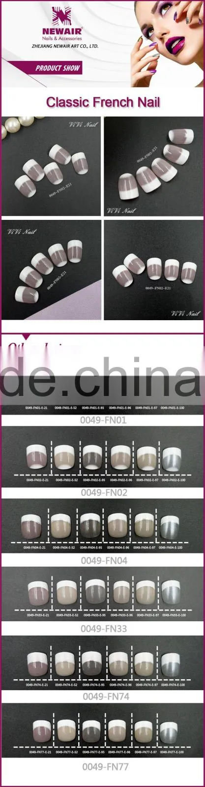 Newair Press On French Nail Tips False Acrylic Nail Art Tips
