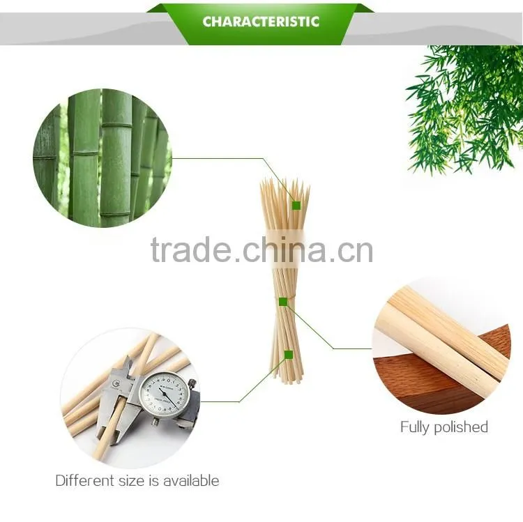 Custom Art Eco-friendly Natural Decoration Small Twist Mini Bamboo Skewer