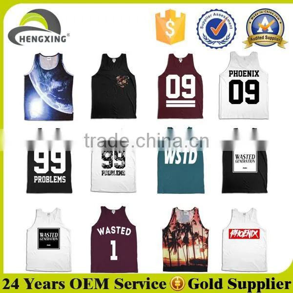 Sports tank top wholesale for men / Custom mens tank tops