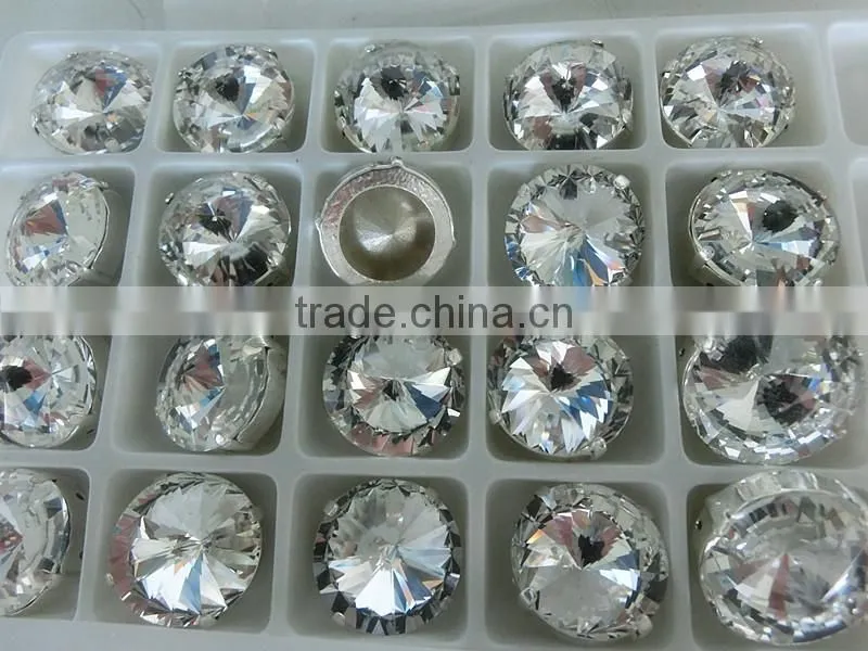 sew on rhinestones in metal claw for wedding dress