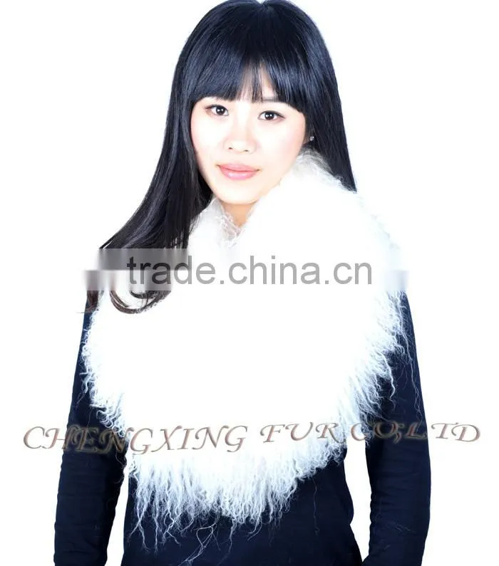 CX-A-52D Garment Accessories Big Size Custom Mongolian Lamb Fur Collar
