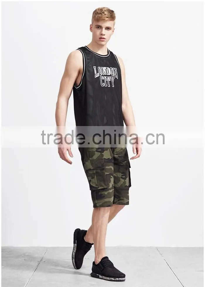 Trendy printed wholesale polyester tank tops