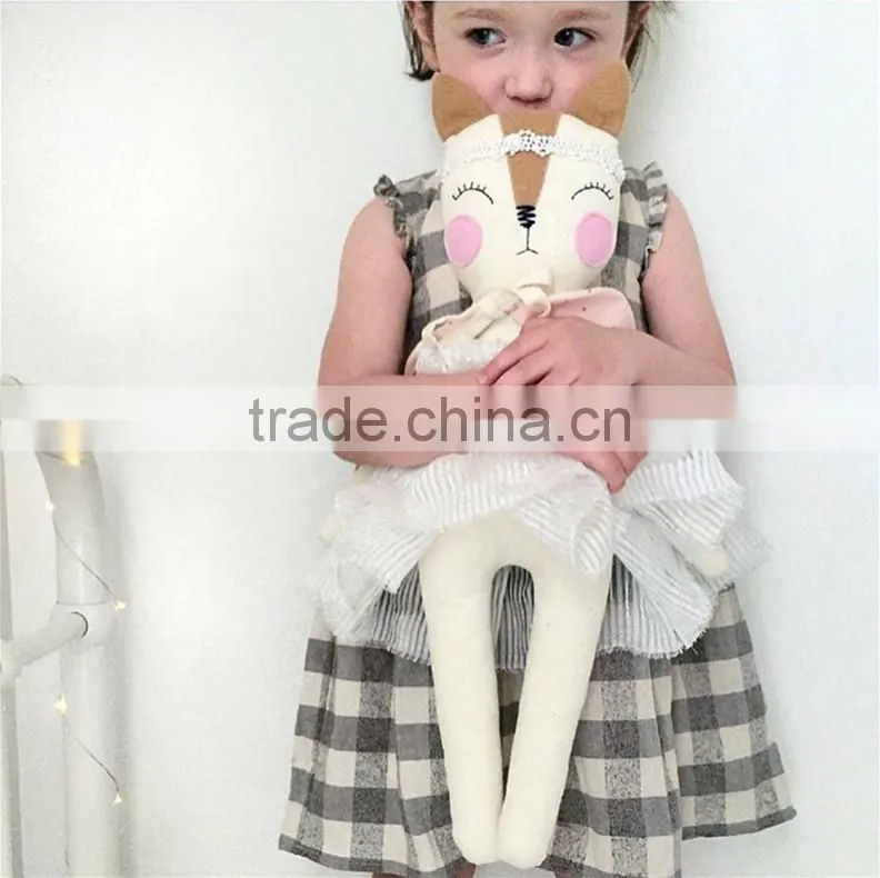 Grey/Cream Check Linen Dress Light Weight Linen Blend Summer Kids Party Dresses