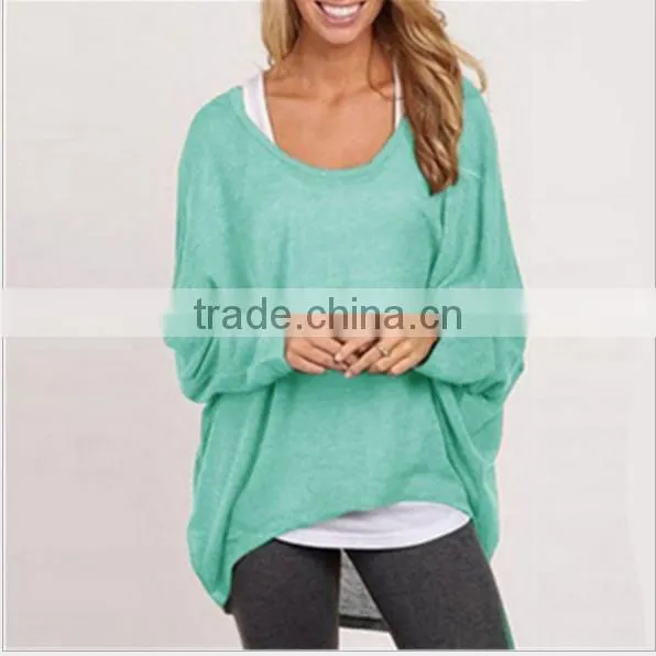 Hot style sweater Europe and the United States show thin loose women's T-shirt multicolor knitting sweater