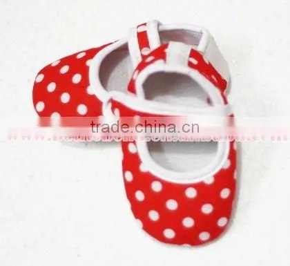 Baby Red White Polka Dots Crib Shoes