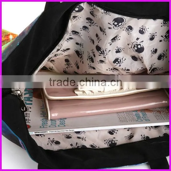 2014 brazil hot selling digital printed ladies oem production canvas tote bag