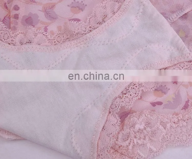 Hot Design Fashion Young Girl Print and Lace Womens Boy Briefs