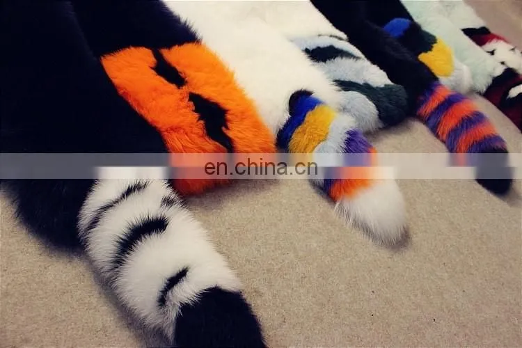 2017 Custom New Design Fashion Real Fox Fur Korean Scarf