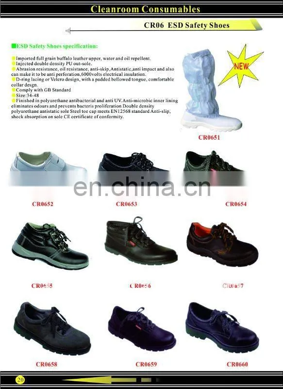 4 holes,PVC/pu sole,ESD leather shoes