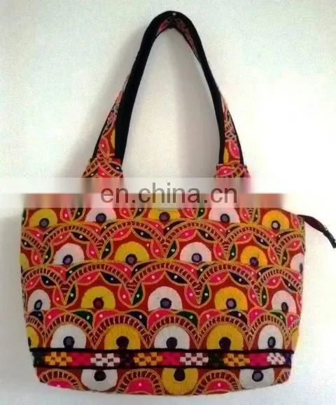 2015 newest Elegant Kutchi Banjara Tote Bag -Vintage Banjara Gypsy HandBag-Wholesale indian cotton Kutchi embroidery hand bags