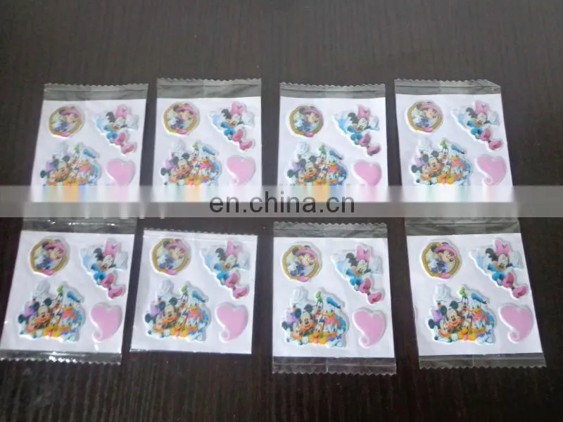 Fashion design promotional colorful lovely cartoon small puffy stickers