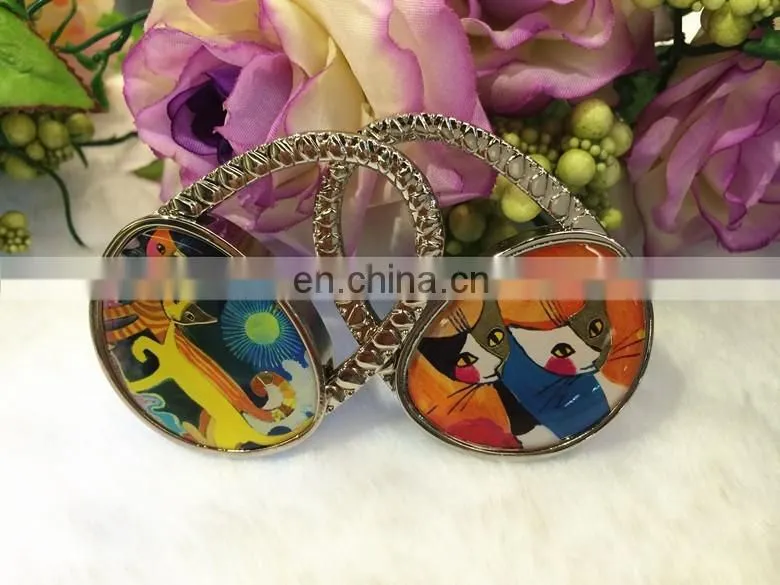 Cat print foldable purse bag hanger in bulk
