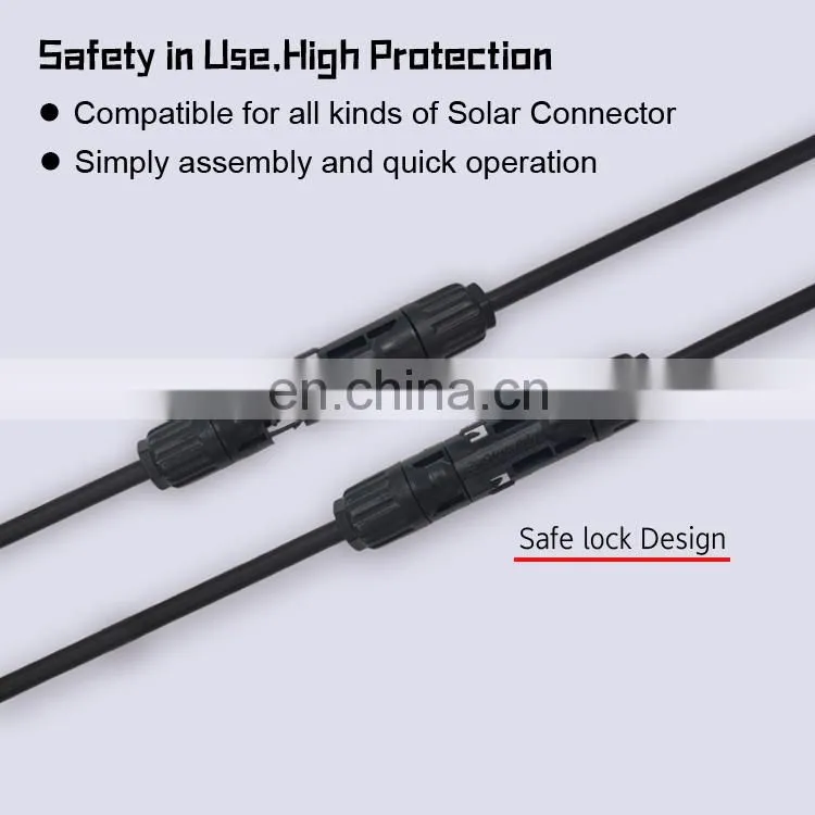 TUV certified waterproof power PV DC solar connector cable connection