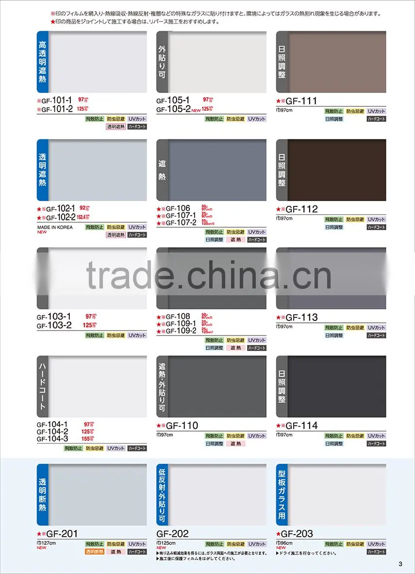 Best-Selling solar window films Window Film with high efficiency made in Japan
