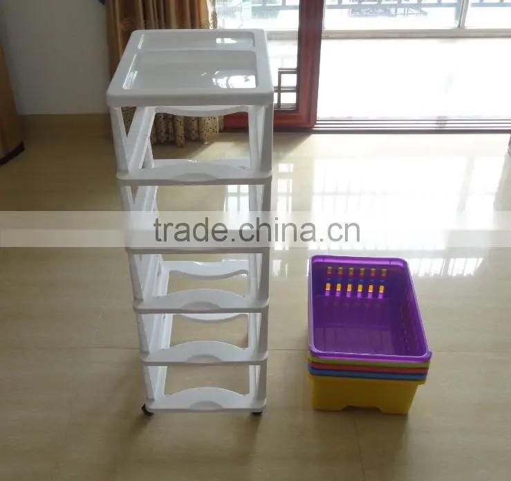 2016 Japan hot selling new style colorful 4 tier detachable plastic storage drawer, locker, cabinet