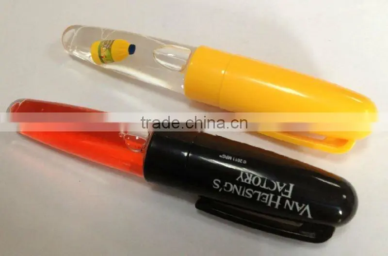 Promotional Acrylic Liquid Ballpoint Pen with Floater and LED Light Inside