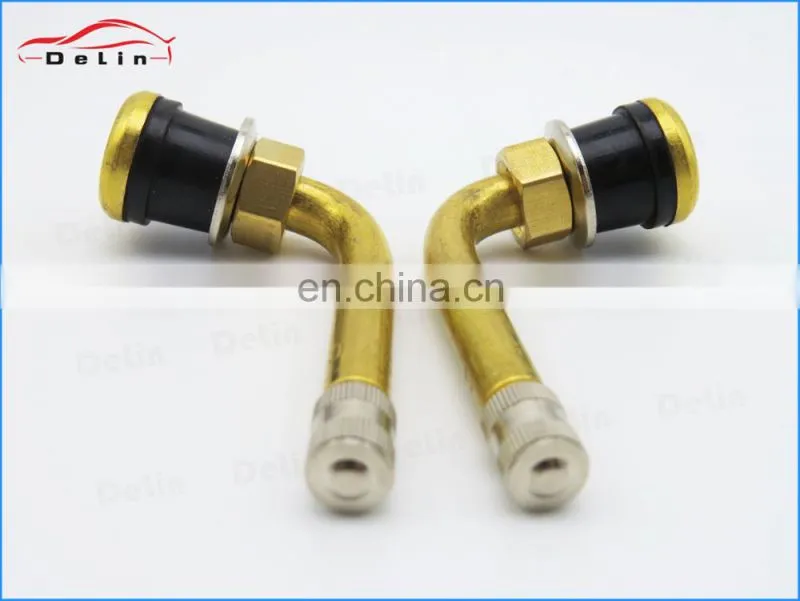 DeLin 90 Degree Tubeless Brass Truck Tire Valve Stems TR571C with 90 Degree Bend