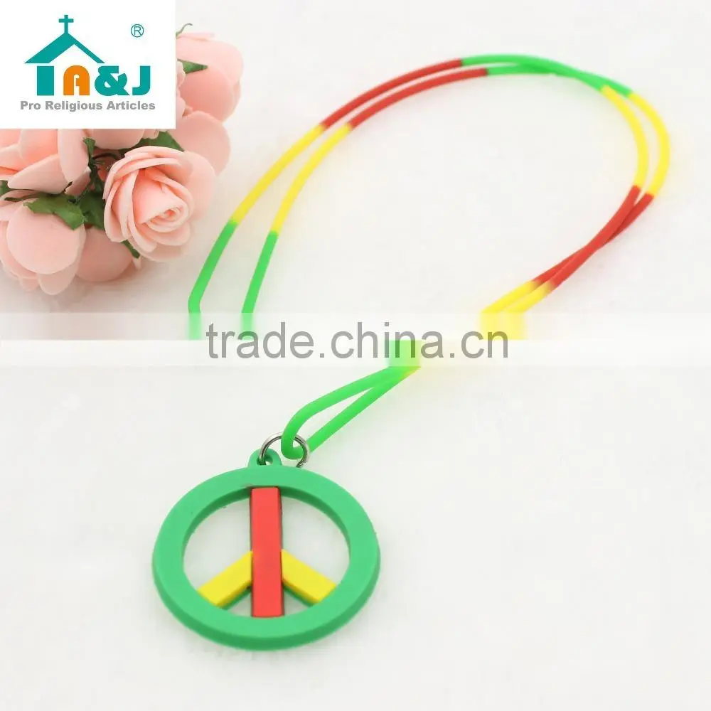 Peace sign sillicon necklace