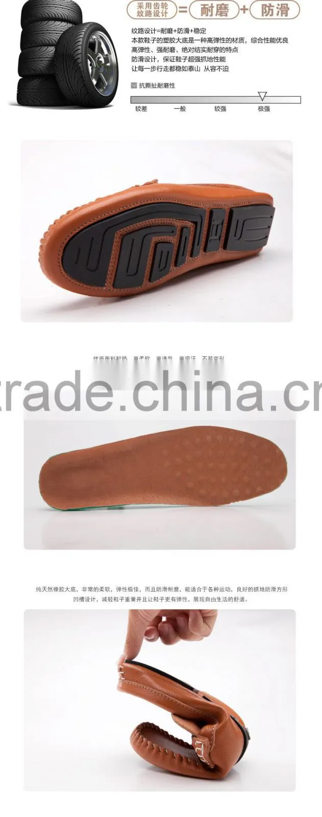Open collar handmade genuine casual shoes for men