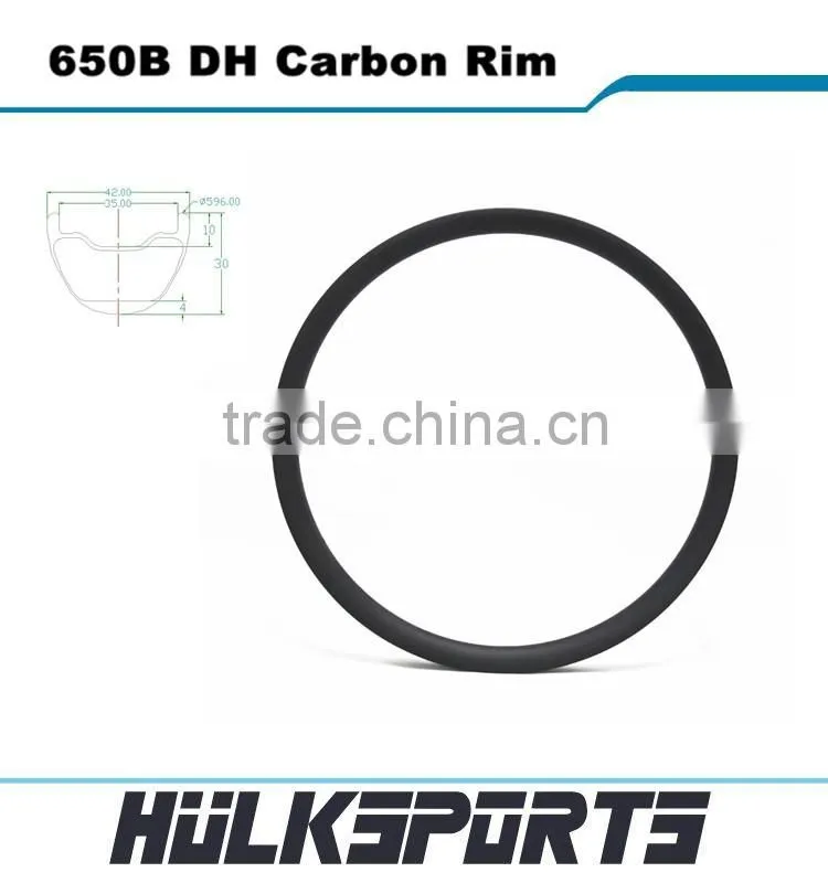 Hot sale 650b DH mountain bike rims 42mm width carbon 27.5er mtb wheels 28H-36H 650B dh carbon rim