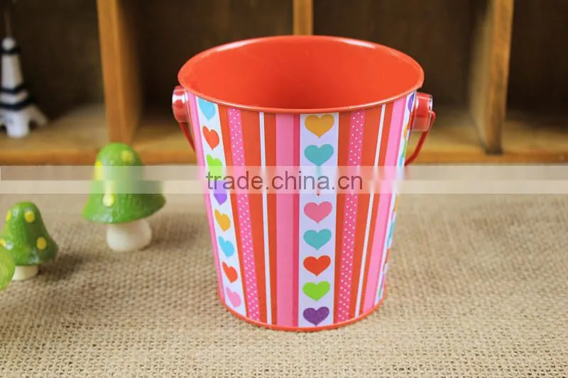 mini fancy bucket collection tin box