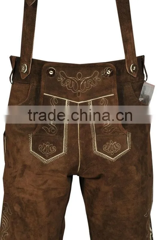 Mouse over image to zoom Details about Genuen Cow suede German Bavarian Octoberfest Lederhosen Costume Dark Brown