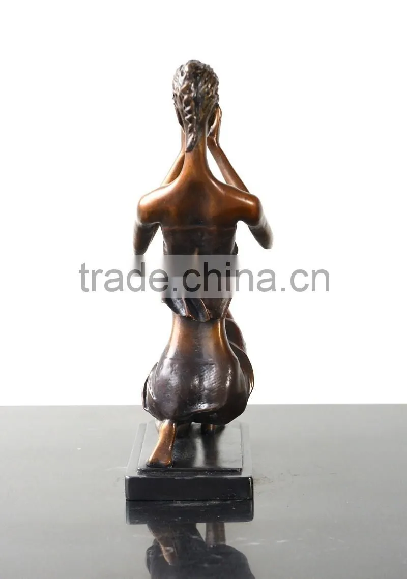 Bronze Statue Of Abstract Figure Women Elaborate Sculpture Home Decor Interior Decorating