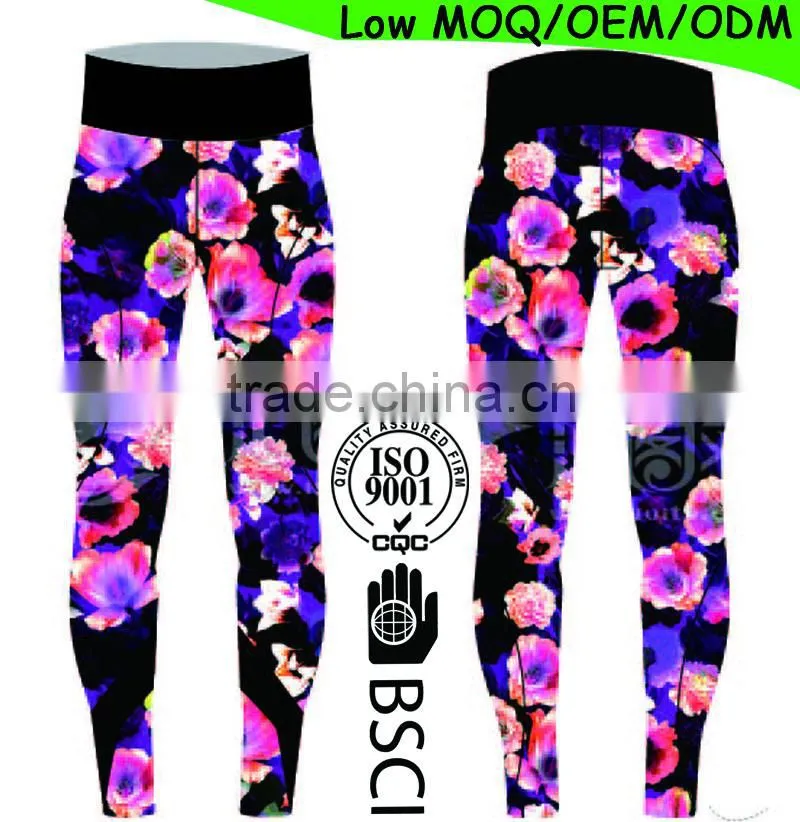 custom fashion sublimation printed leggings for women