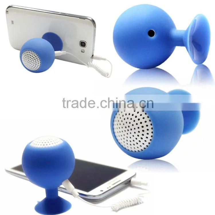 Mini Portable Silicone Sucker Holder Speaker Waterproof Can Be in The Bathroom