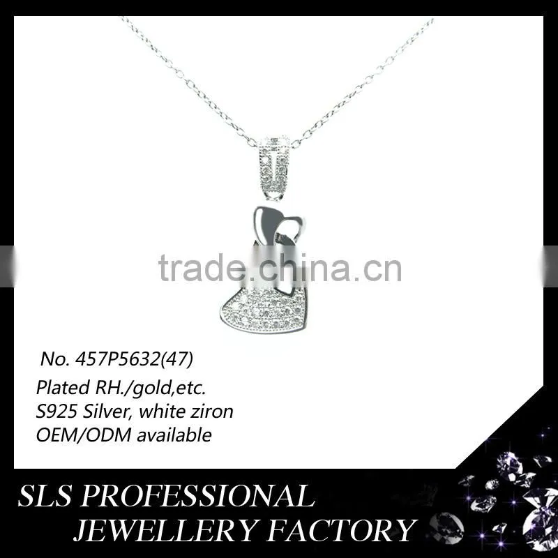 2014 fashion 2 Heart design 925 silver heart pendant jewelry peace sign pendant for girls and best friends ' pendant