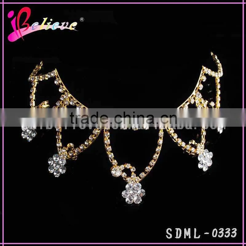 Nice diamond bridal tiara,crystal wedding gold tiaras,factory wholesale tiara crown