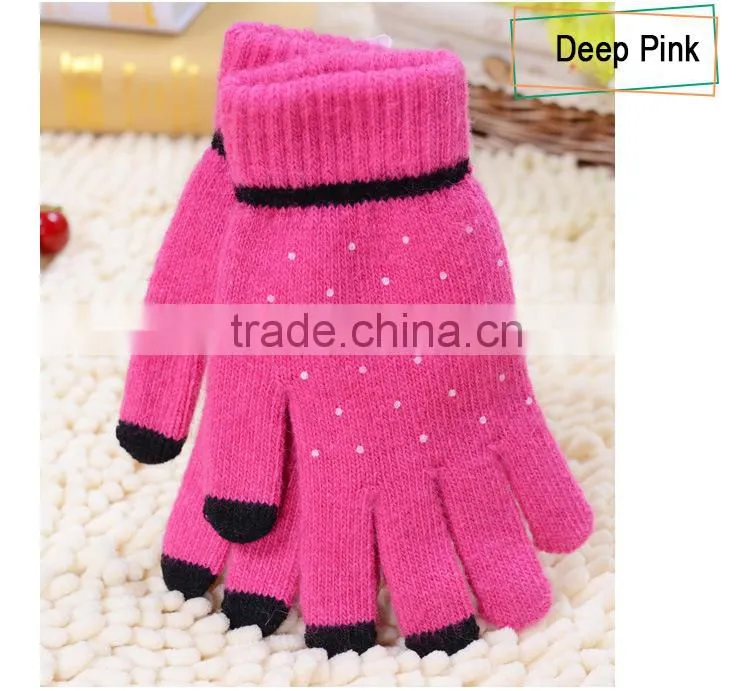 Fashion warm knitted gloves, Touch Screen Gloves, Full Finger woollen gloves