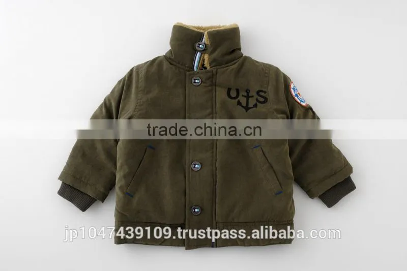 Japanese wholesale products high quality cute new born babies clothes jacket for boys children winter garment