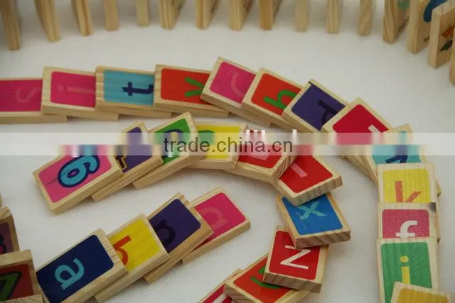 Wooden mini brick domino toys for kids