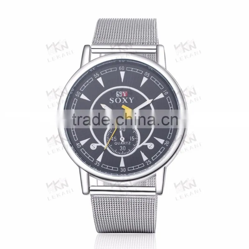 Latest Silver man watch, Cheap stainless steel case back watch
