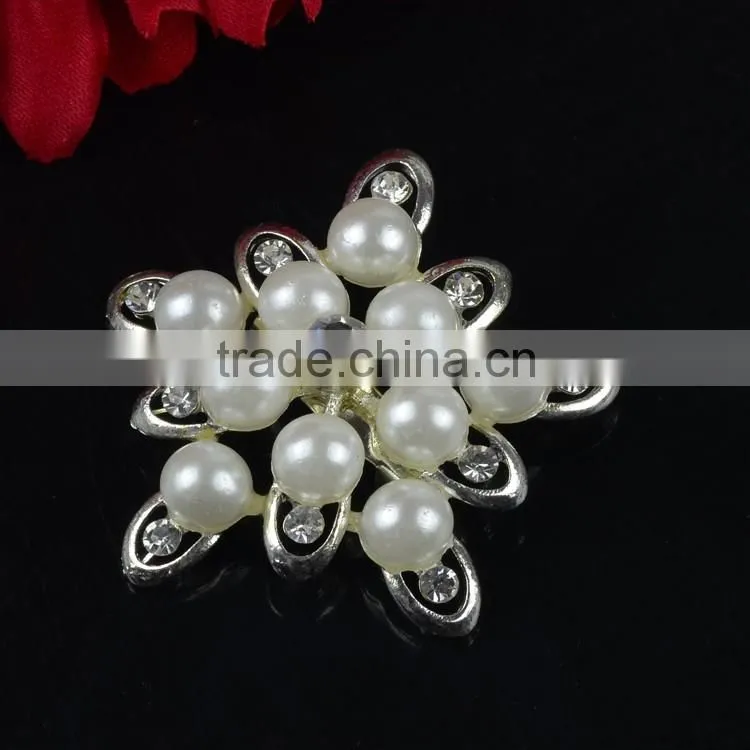 Wholesale Pentagramme Zinc Alloy Crystal and pearl Brooch Pins, Pentagramm Crystal Brooch Pin Factory for wedding invitation