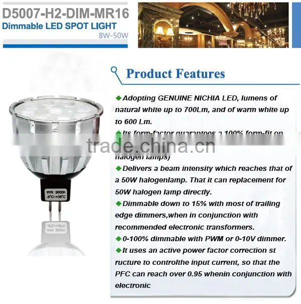 French China led led light led lamp 8W GU5.3 MR16