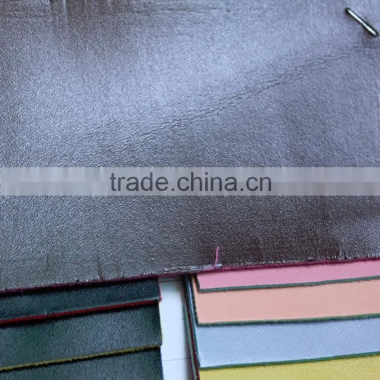 Pin grain embossing faux pvc synthetic leather with multi-color back fabric for bags