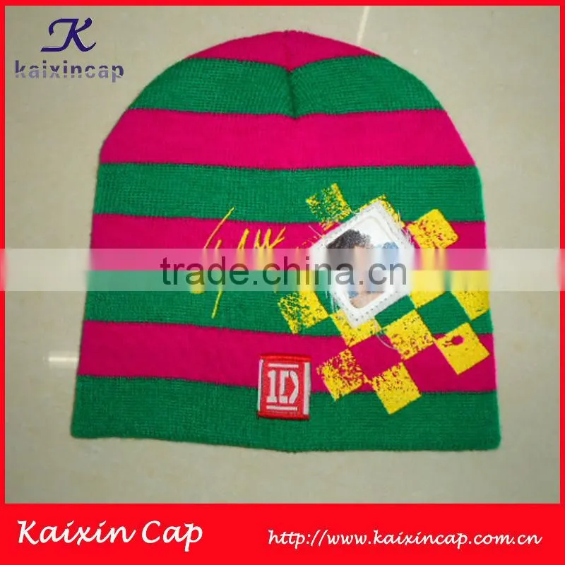 pink girl fashion acryl Beanie hat 100% acryl knit cap